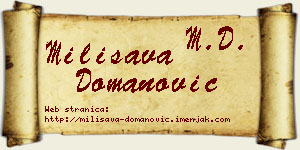 Milisava Domanović vizit kartica